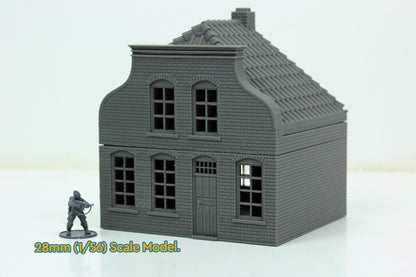 Wargaming Terrain WWII Dutch Neck Gable House Hals Gevel Various Scales Historical Wargaming (US tariffs are pre-paid by us)