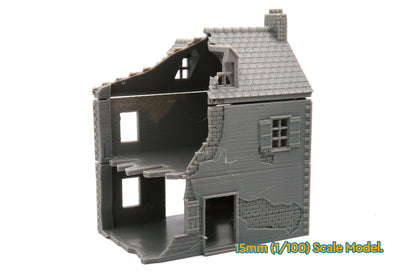 Wargaming Terrain WWII French Destroyed House 1 Various Scales Historical Wargaming (US tariffs are pre-paid by us)