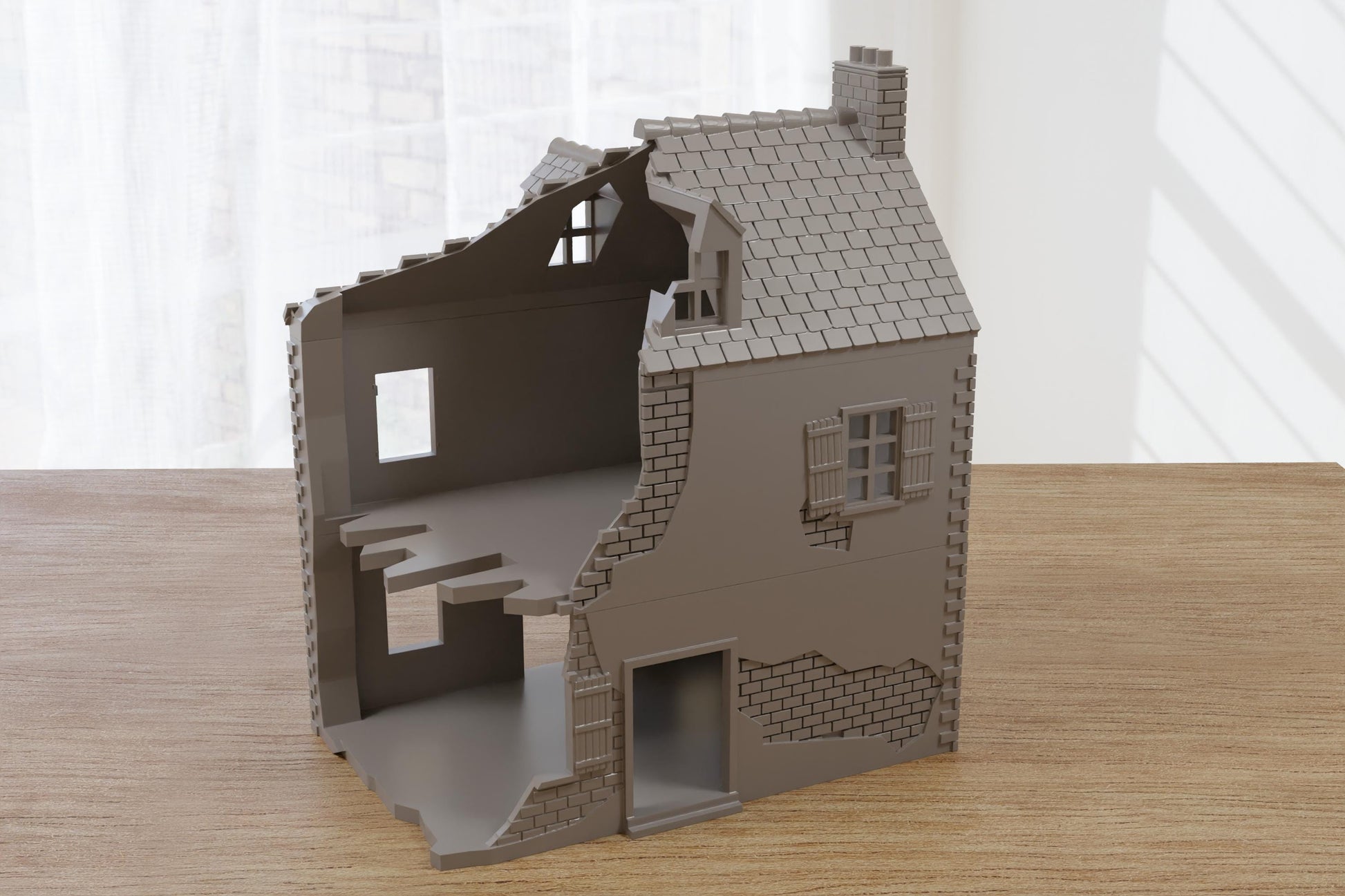 Wargaming Terrain WWII French Destroyed House 1 Various Scales Historical Wargaming (US tariffs are pre-paid by us)
