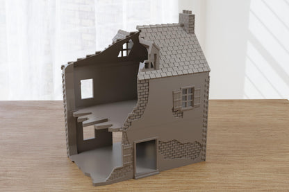 Wargaming Terrain WWII French Destroyed House 1 Various Scales Historical Wargaming (US tariffs are pre-paid by us)