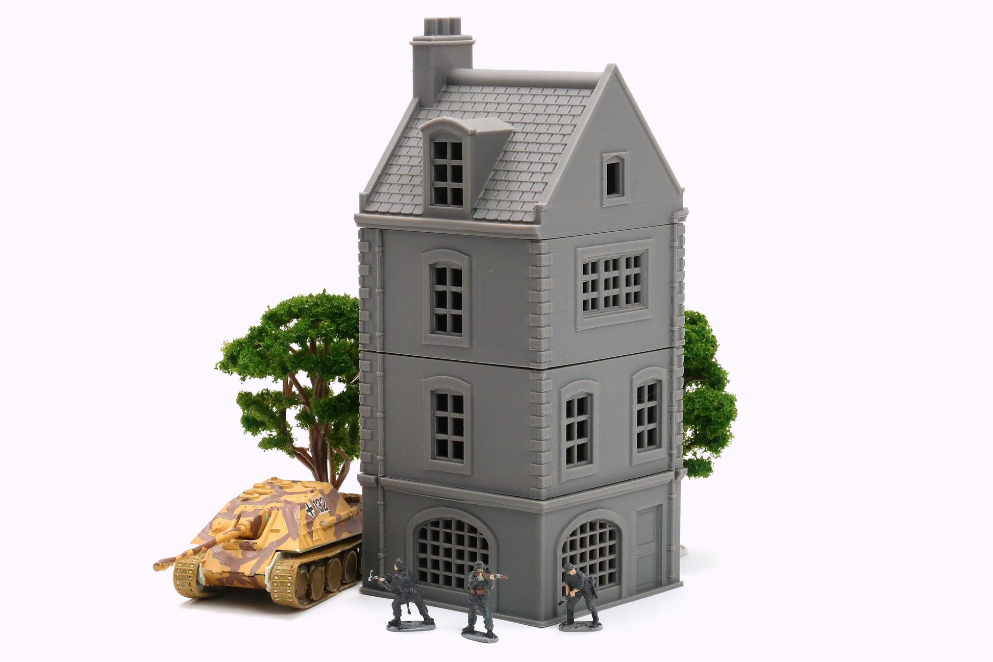 Wargaming Terrain WWII Normandy Row House 3 Various Scales Historical Wargaming (US tariffs are pre-paid by us)