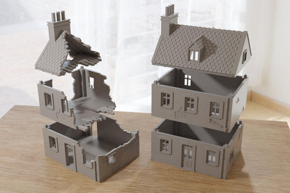 Wargaming Terrain WWII Normandy French Village House 5 Various Scales Historical Wargaming (US tariffs are pre-paid by us)