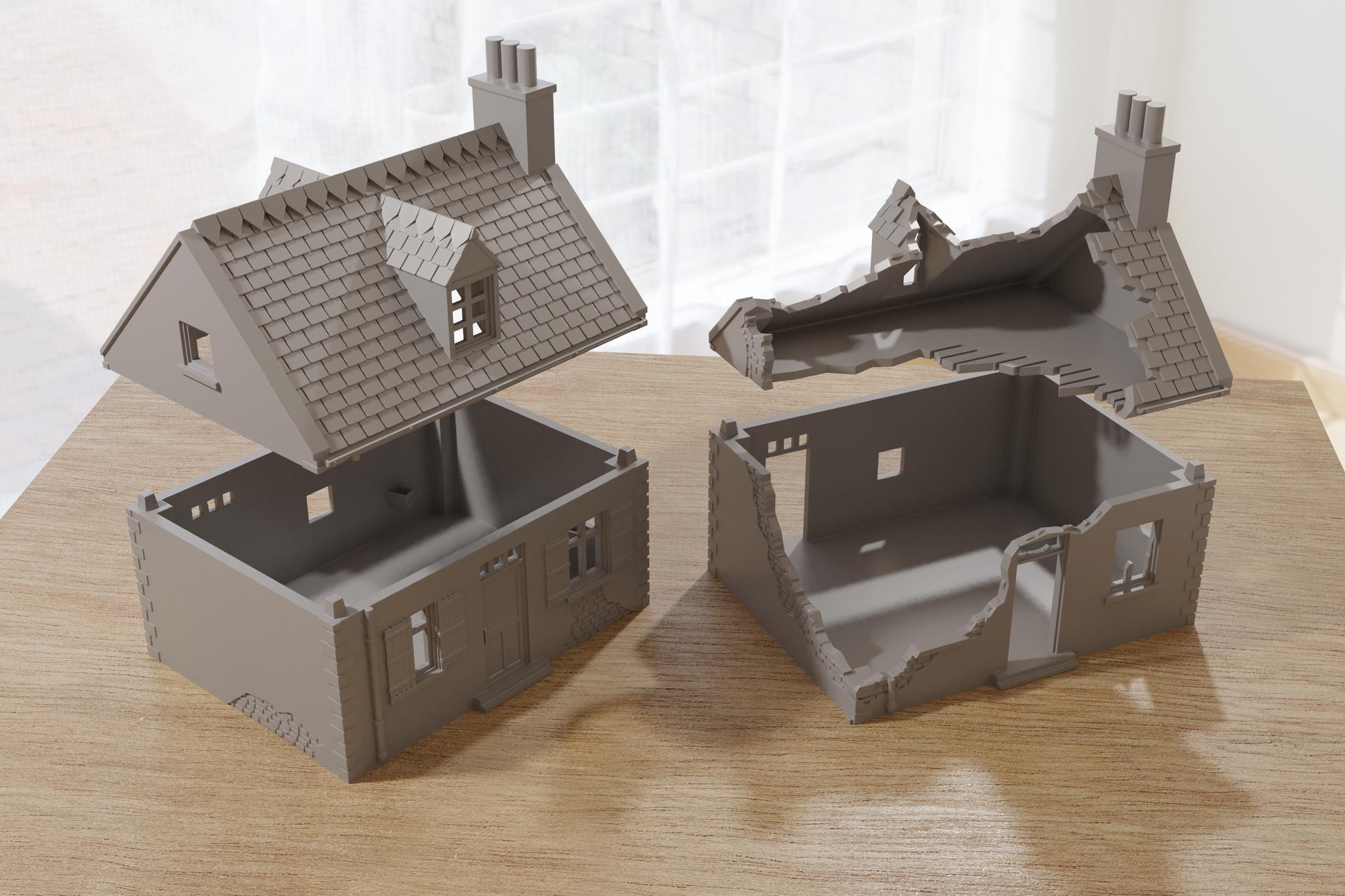 Wargaming Terrain WWII Normandy French Village Houses (set of both) 2 Various Scales Historical Wargaming (US tariffs are pre-paid by us)