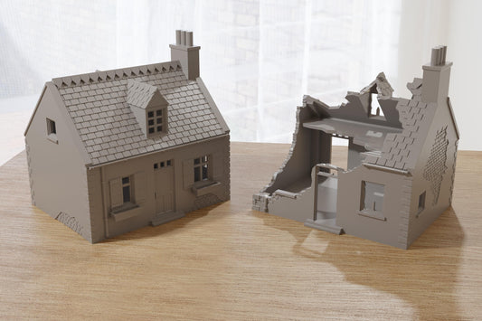 Wargaming Terrain WWII Normandy French Village Houses (set of both) 2 Various Scales Historical Wargaming (US tariffs are pre-paid by us)