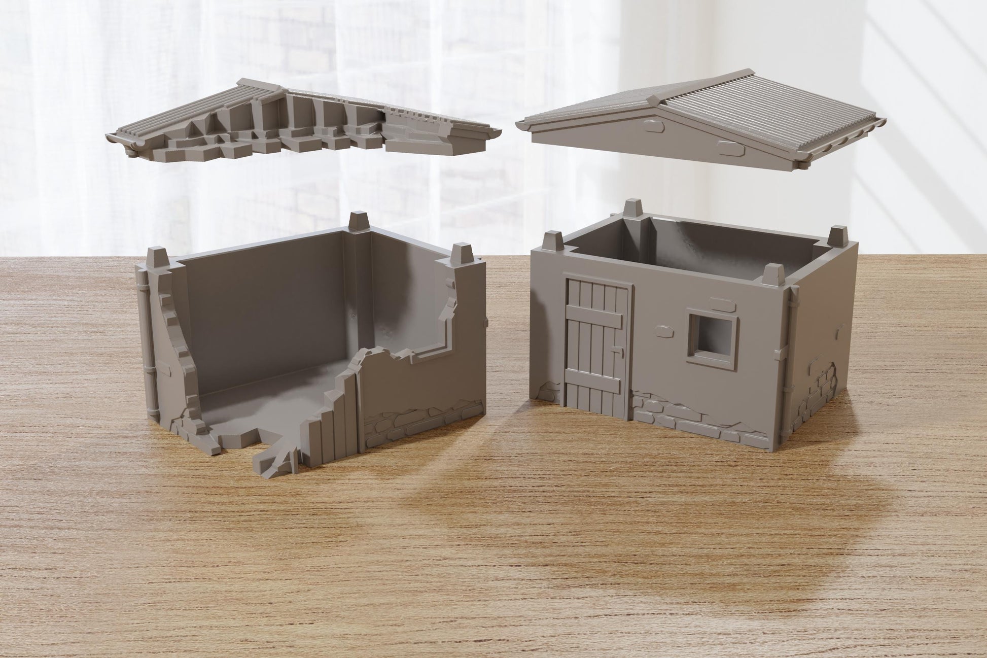 Wargaming Terrain WWII French Sheds (set of 2) Various Scales Historical Wargaming (US tariffs are pre-paid by us)