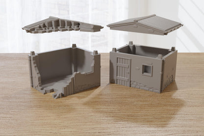 Wargaming Terrain WWII French Sheds (set of 2) Various Scales Historical Wargaming (US tariffs are pre-paid by us)