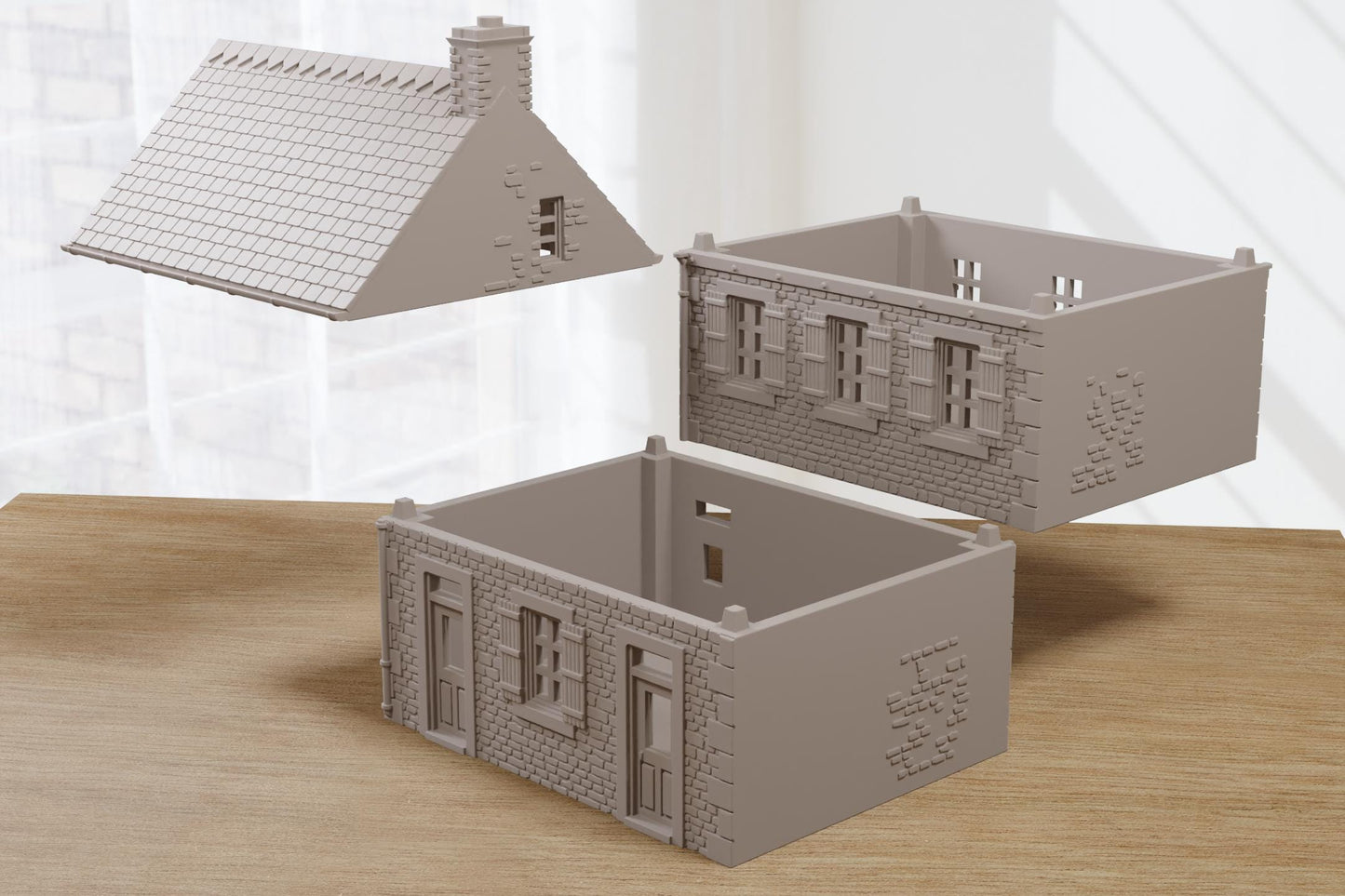 Wargaming Terrain WWII Normandy Row Cottage 11 Various Scales Historical Wargaming (US tariffs are pre-paid by us)