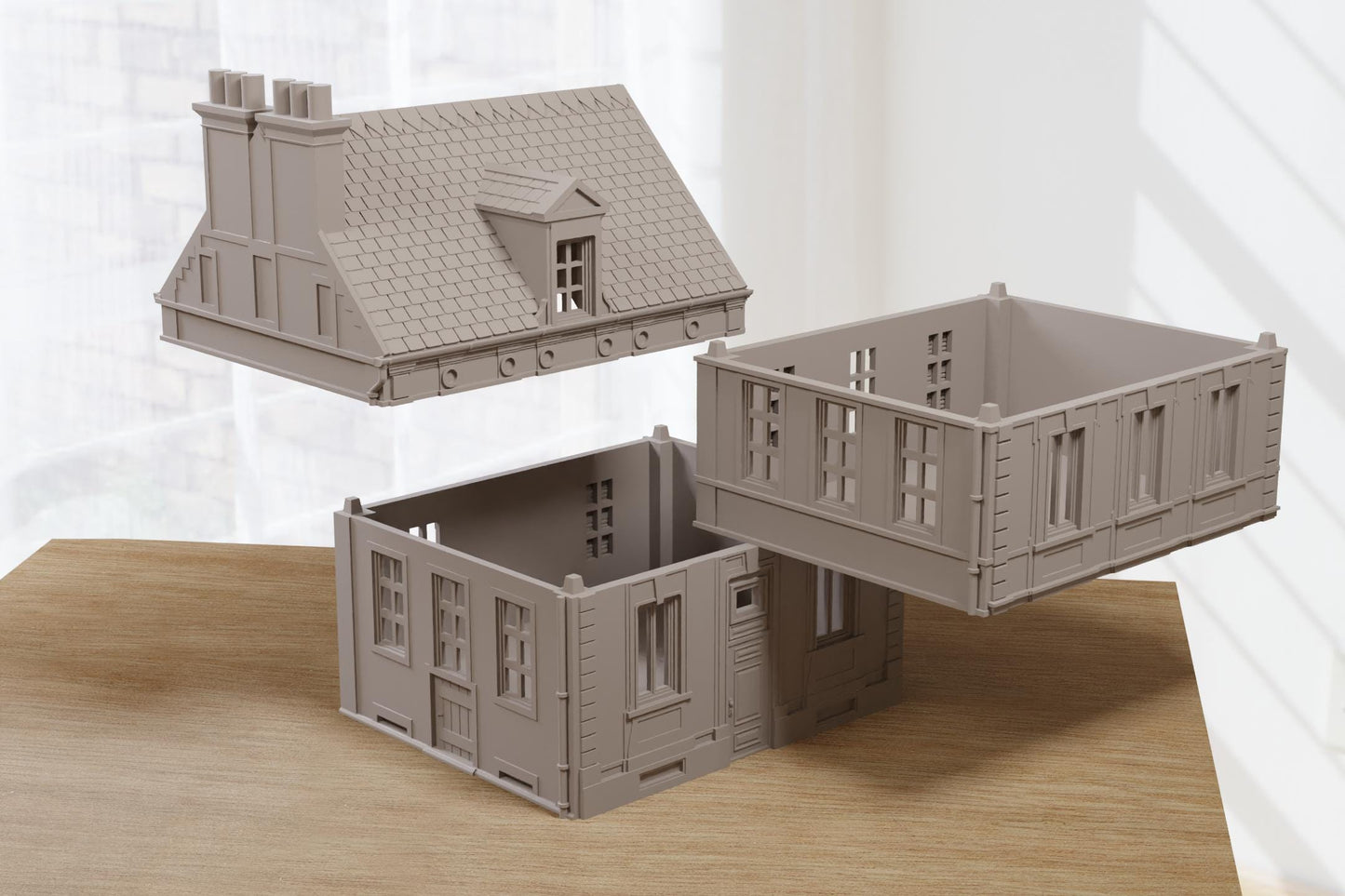 Wargaming Terrain WWII Normandy Row Cottage 13 Various Scales Historical Wargaming (US tariffs are pre-paid by us)