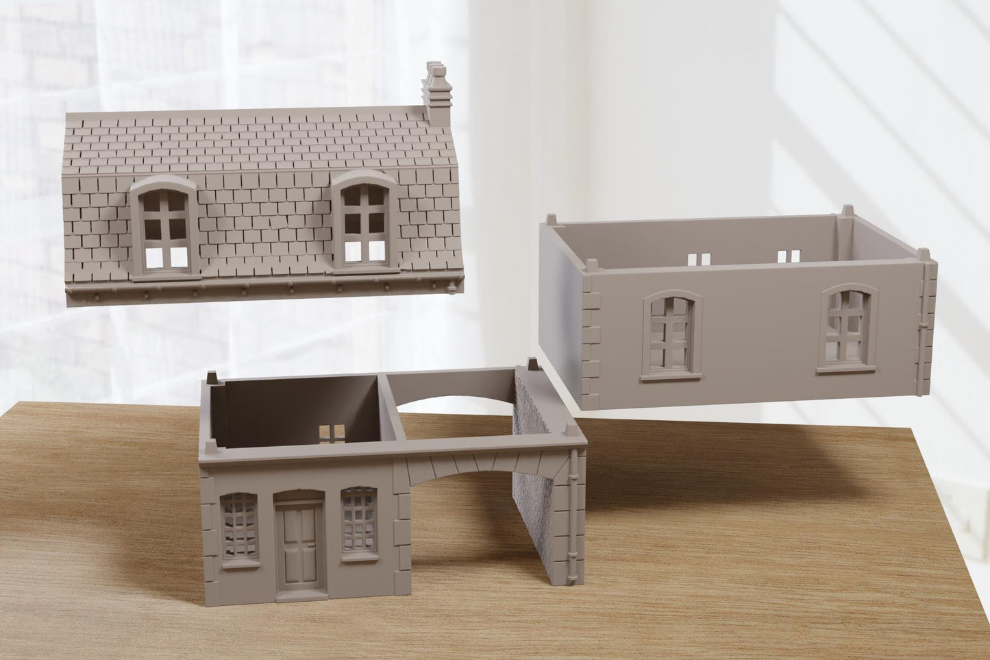 Wargaming Terrain WWII Normandy Row Cottage 12 Various Scales Historical Wargaming (US tariffs are pre-paid by us)