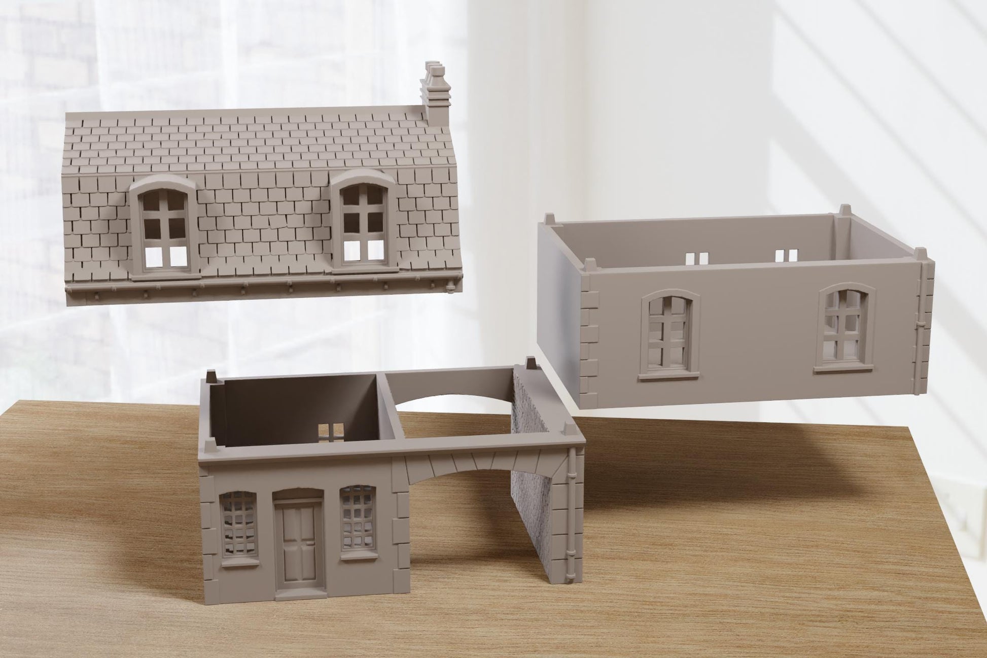 Wargaming Terrain WWII Normandy Row Cottage 12 Various Scales Historical Wargaming (US tariffs are pre-paid by us)