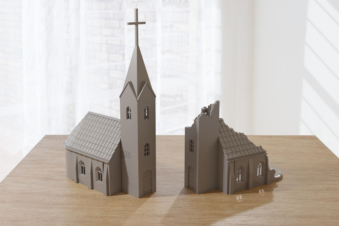 Wargaming Terrain WWII Polish Village Rural Chapel (set of 2 buildings) Various Scales Historical Wargaming (US tariffs are pre-paid by us)