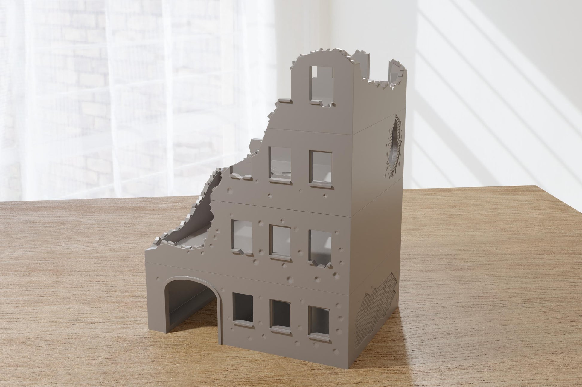 Wargaming Terrain WWII Stalingrad Ruined House 2 Various Scales Historical Wargaming (US tariffs are pre-paid by us)