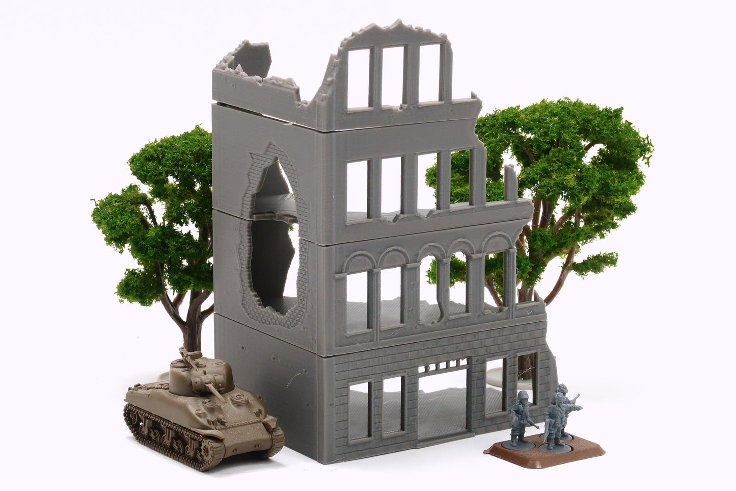 Wargaming Terrain WWII Stalingrad Ruined House 3 Various Scales Historical Wargaming (US tariffs are pre-paid by us)