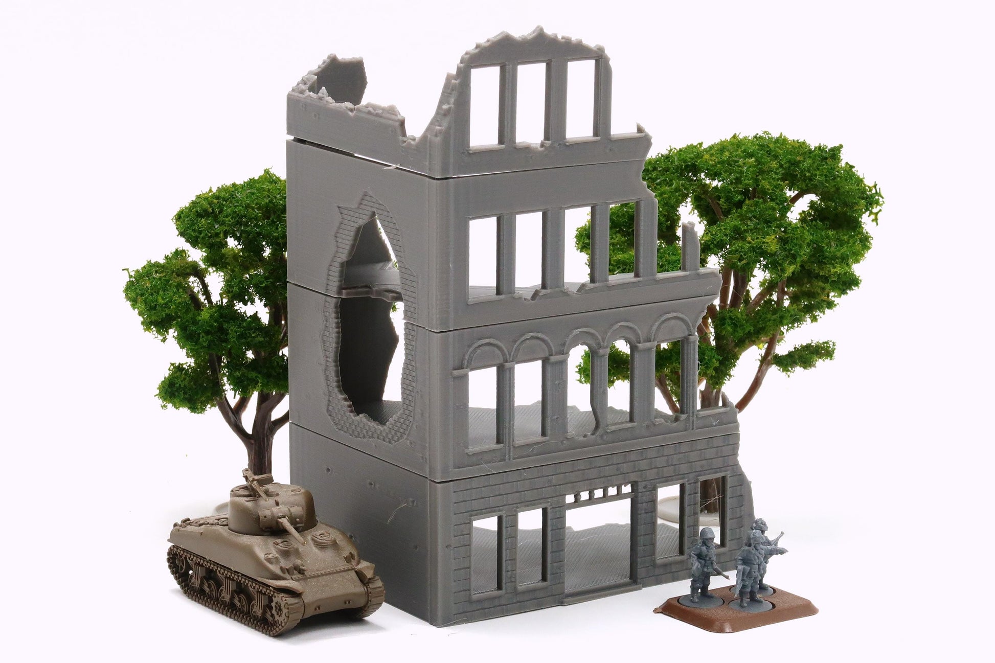 Wargaming Terrain WWII Stalingrad Ruined House 3 Various Scales Historical Wargaming (US tariffs are pre-paid by us)