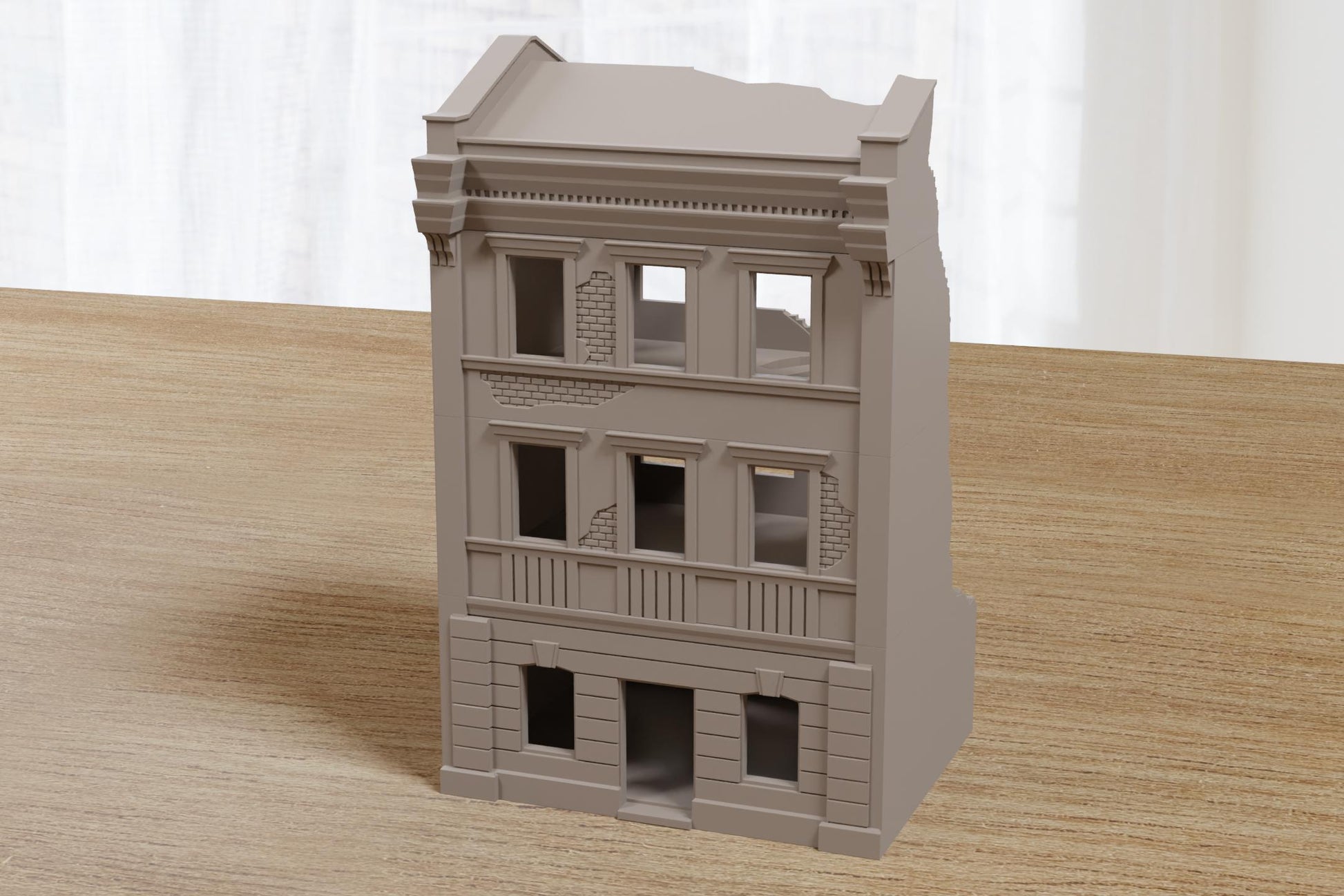 Wargaming Terrain WWII Stalingrad Ruined Townhouse Various Scales Historical Wargaming (US tariffs are pre-paid by us)