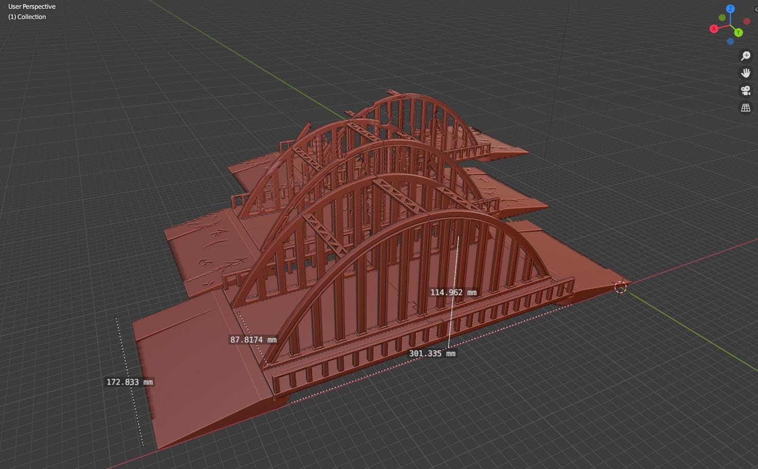 Wargaming Terrain Interlocking Steel Arch Bridge (1 arch segment) Various Scales Historical Wargaming Modern (US tariffs are pre-paid by us)