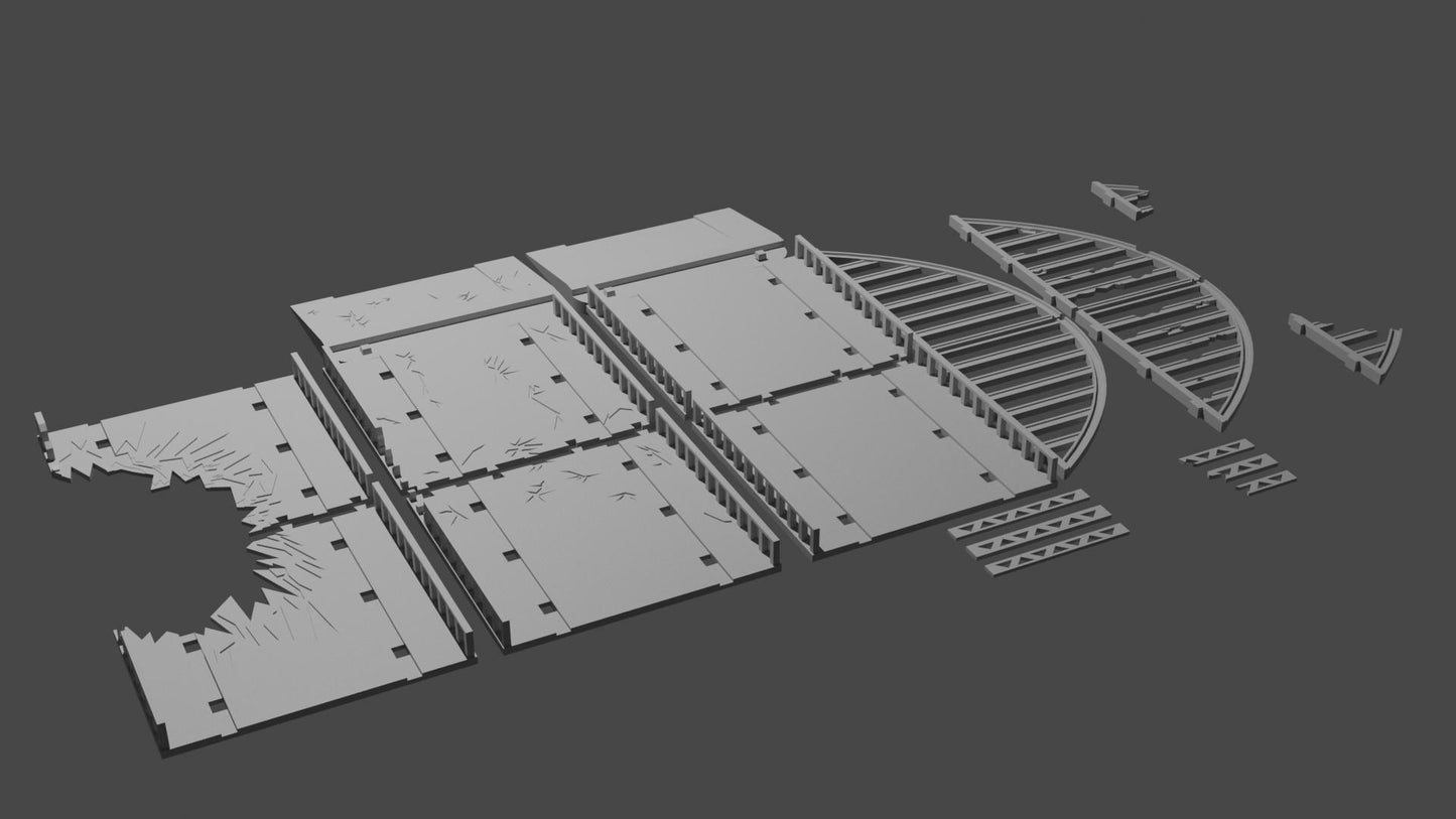 Wargaming Terrain Interlocking Steel Arch Bridge (1 arch segment) Various Scales Historical Wargaming Modern (US tariffs are pre-paid by us)