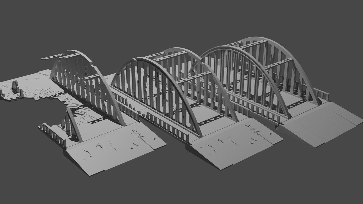 Wargaming Terrain Interlocking Steel Arch Bridge (1 arch segment) Various Scales Historical Wargaming Modern (US tariffs are pre-paid by us)