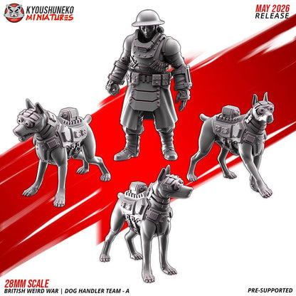 Weird War British War Dog Handler Team (4 models)