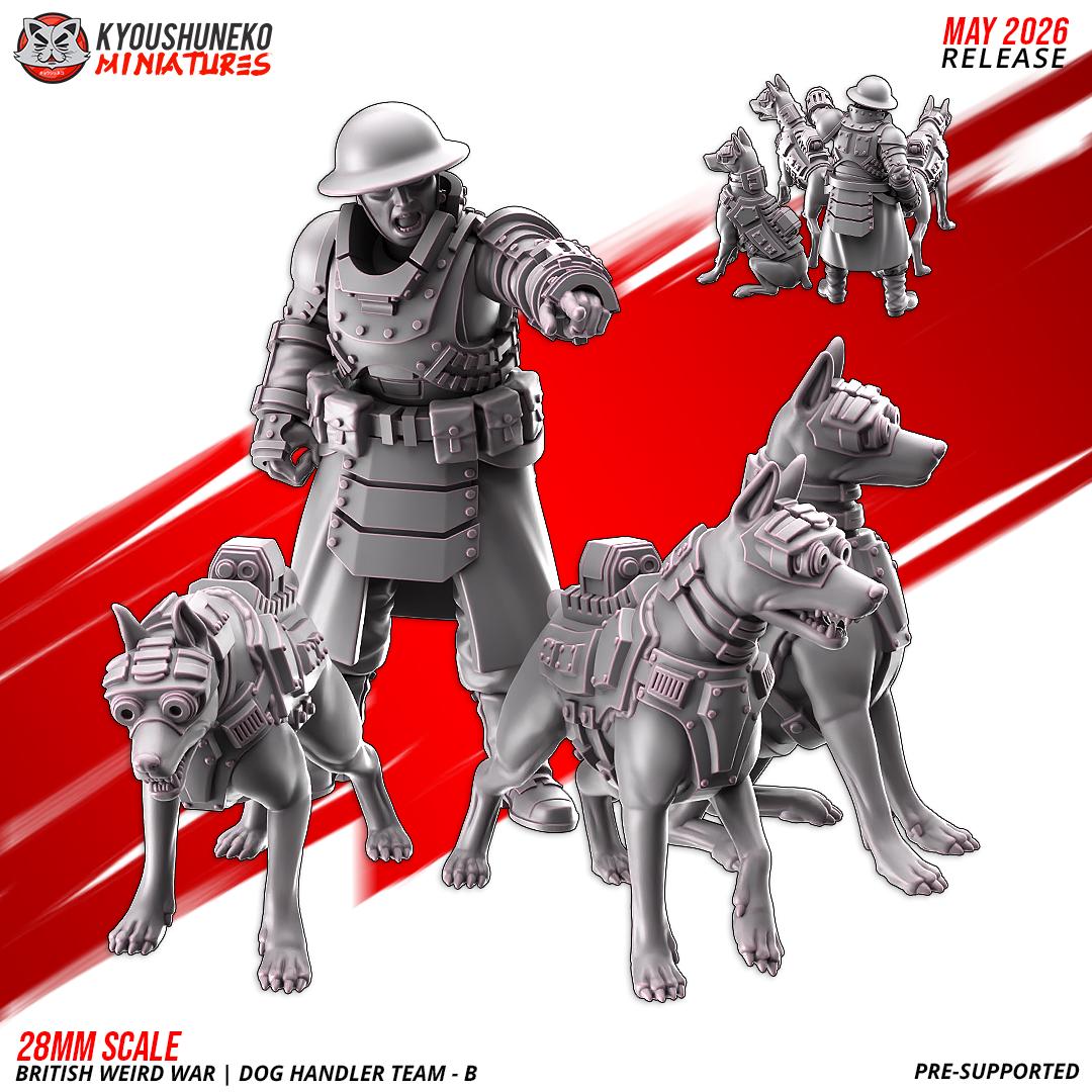Weird War British War Dog Handler Team (4 models)
