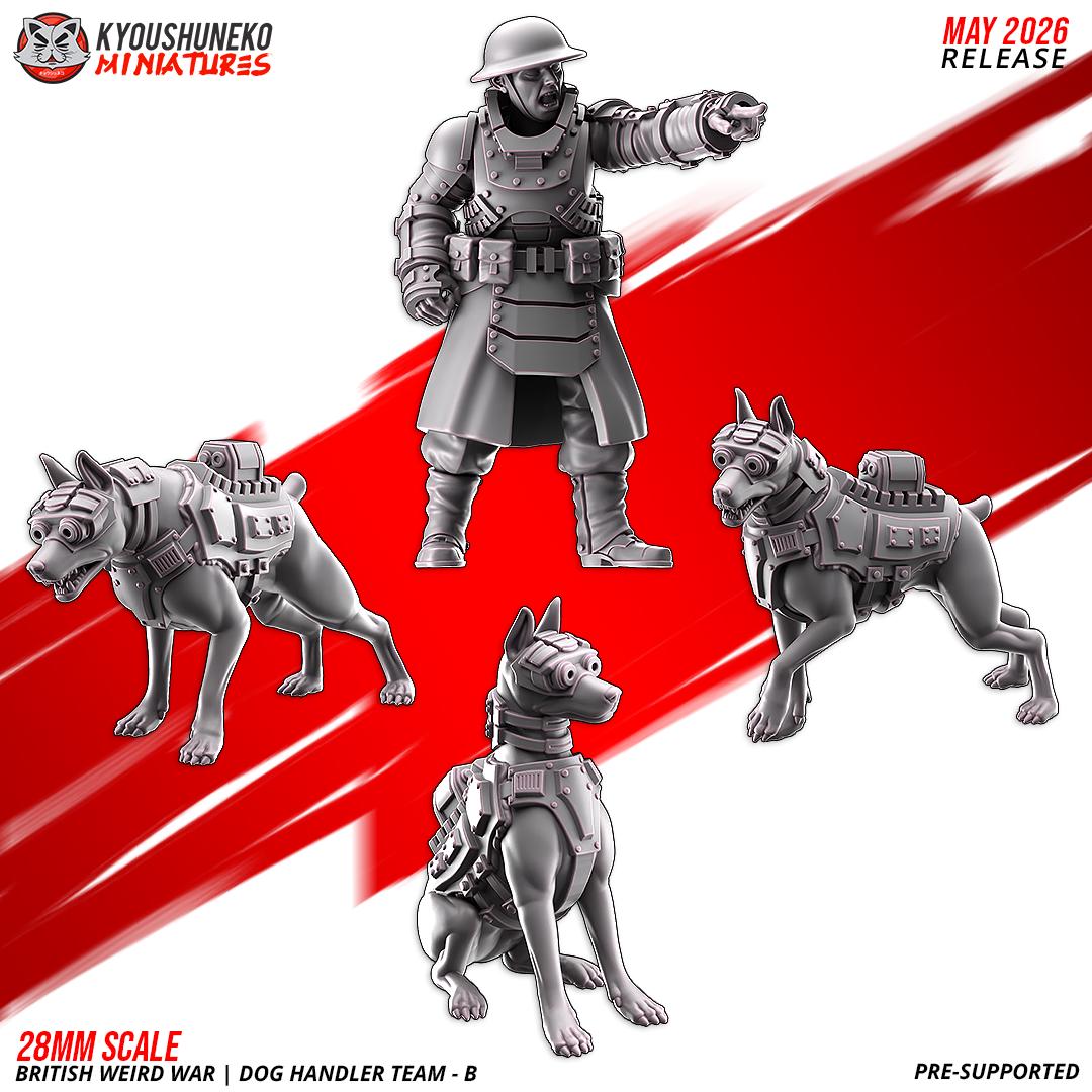 Weird War British War Dog Handler Team (4 models)