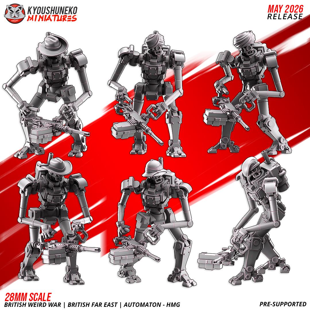 Weird War British Far East Automaton HMG Squad (6 models)