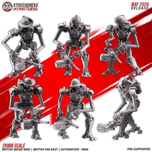 Weird War British Far East Automaton HMG Squad (6 models)