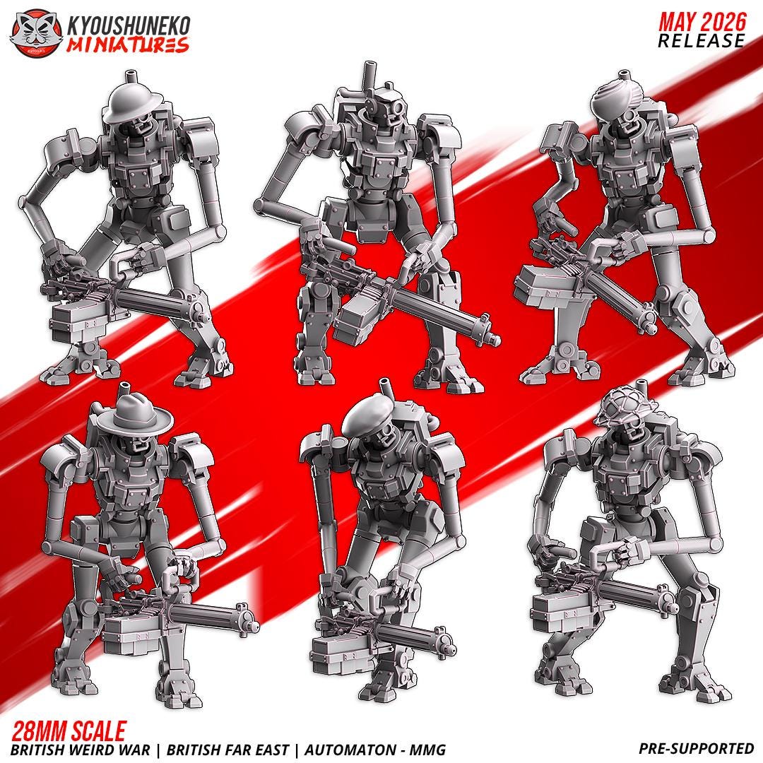Weird War British Far East Automaton MMG Squad (6 models)