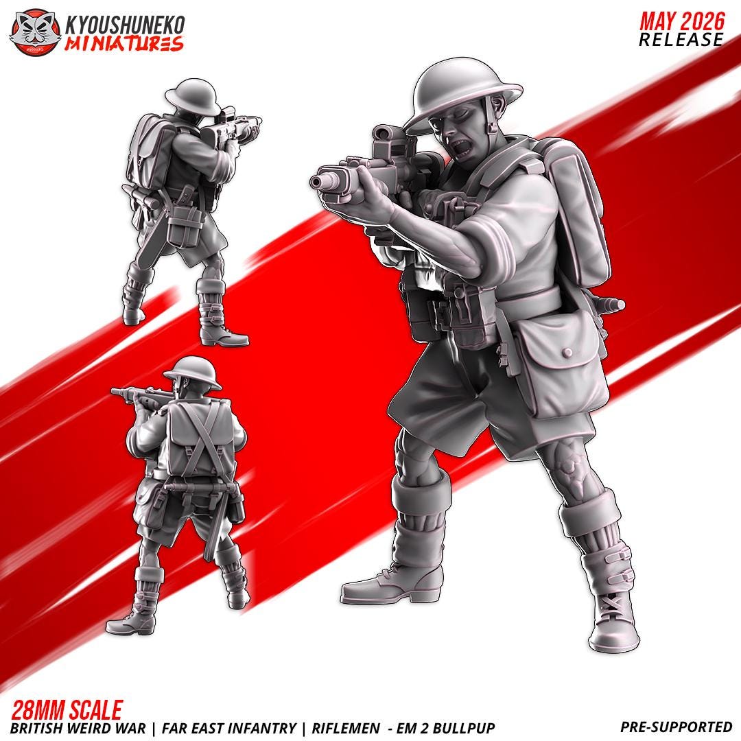 Weird War British Far East Bullpup Infantry Squad (10 models) Various Scales