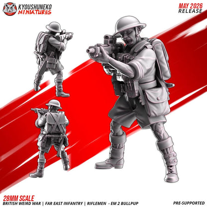 Weird War British Far East Bullpup Infantry Squad (10 models) Various Scales