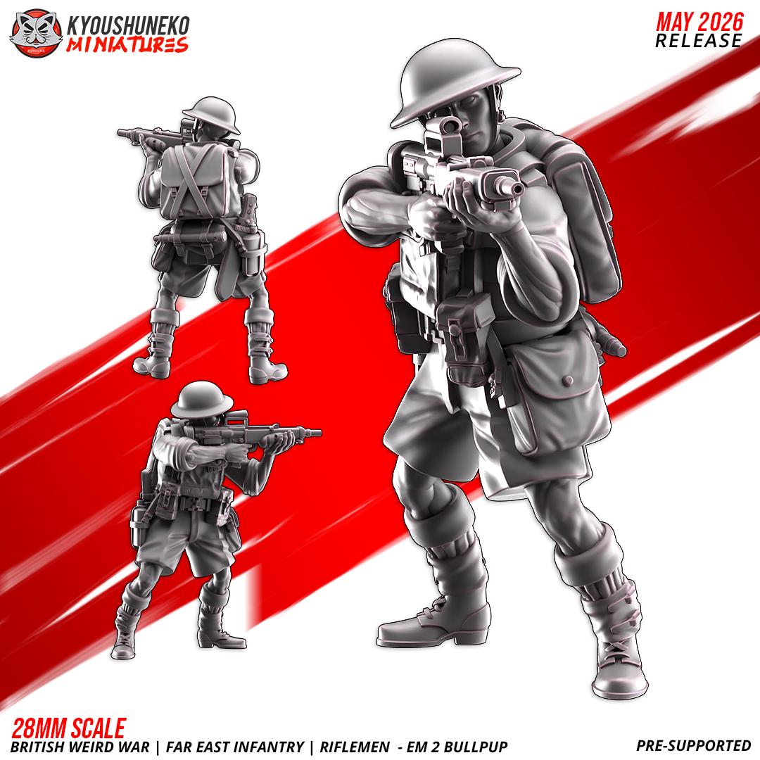 Weird War British Far East Bullpup Infantry Squad (10 models) Various Scales