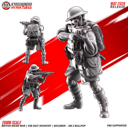 Weird War British Far East Bullpup Infantry Squad (10 models) Various Scales
