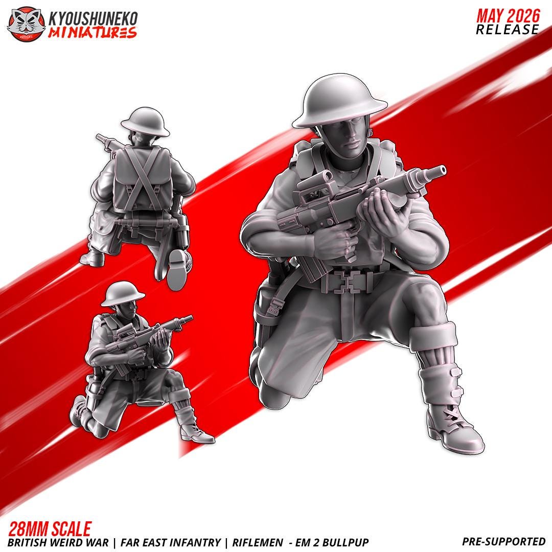 Weird War British Far East Bullpup Infantry Squad (10 models) Various Scales