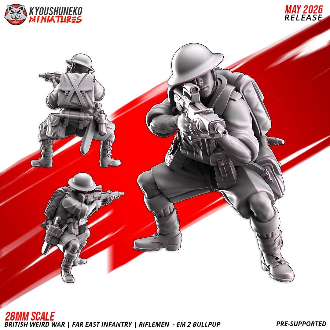 Weird War British Far East Bullpup Infantry Squad (10 models) Various Scales