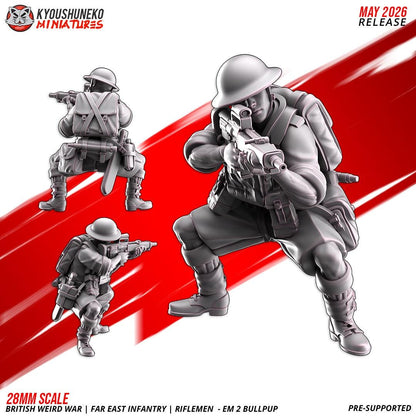 Weird War British Far East Bullpup Infantry Squad (10 models) Various Scales