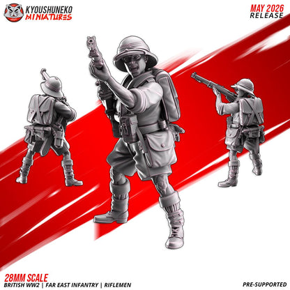 WWII British Far East Infantry Squad (10 models) Various Scales