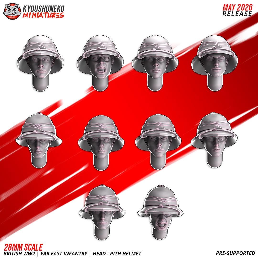 WWII British Far East Infantry Squad (10 models) Various Scales