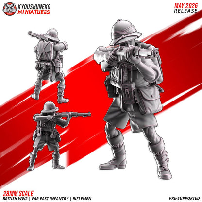 WWII British Far East Infantry Squad (10 models) Various Scales
