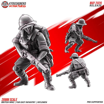WWII British Far East Infantry Squad (10 models) Various Scales