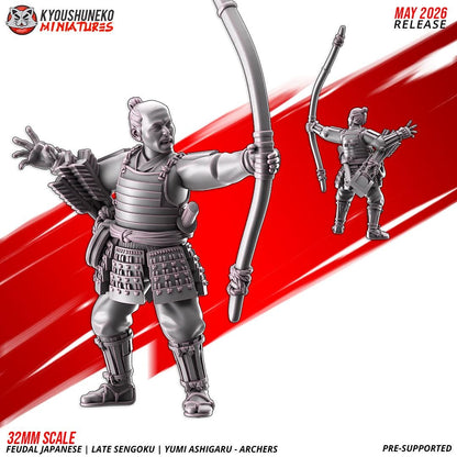 Feudal Japanese Late Sengoku Teppo Ashigaru Archer Unit (10 models) Various Scales