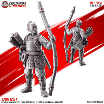 Feudal Japanese Late Sengoku Teppo Ashigaru Archer Unit (10 models) Various Scales