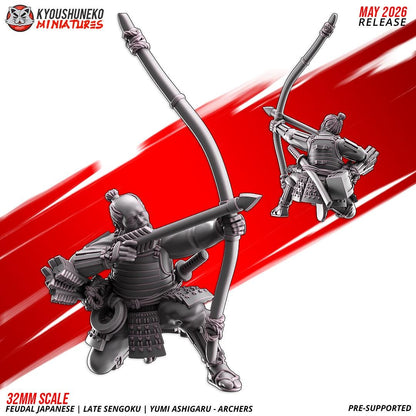 Feudal Japanese Late Sengoku Teppo Ashigaru Archer Unit (10 models) Various Scales