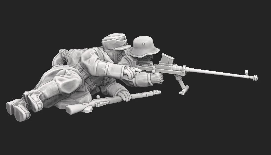 WWII Finnish Anti Tank Boys Rifle Team (2 models) Various Scales