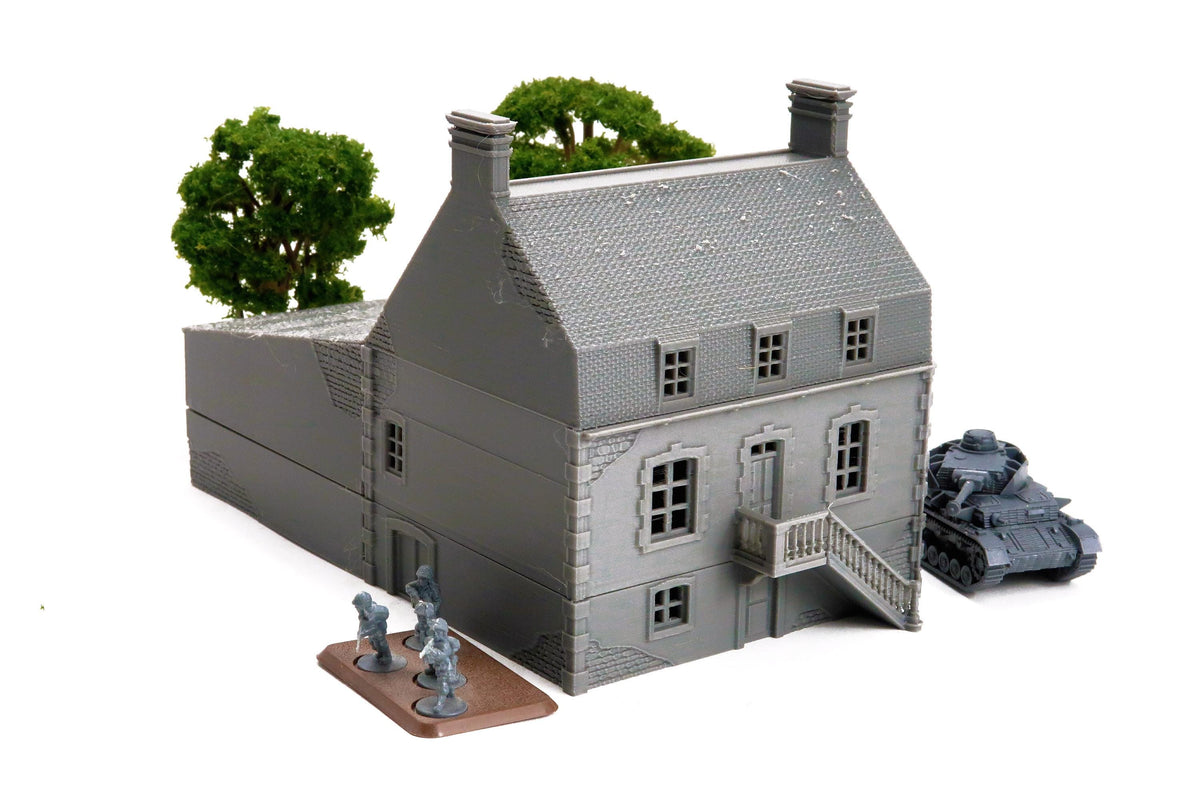 Wargaming Terrain WWII Dead Man's Corner House with Barn Various Scales Historical Wargaming