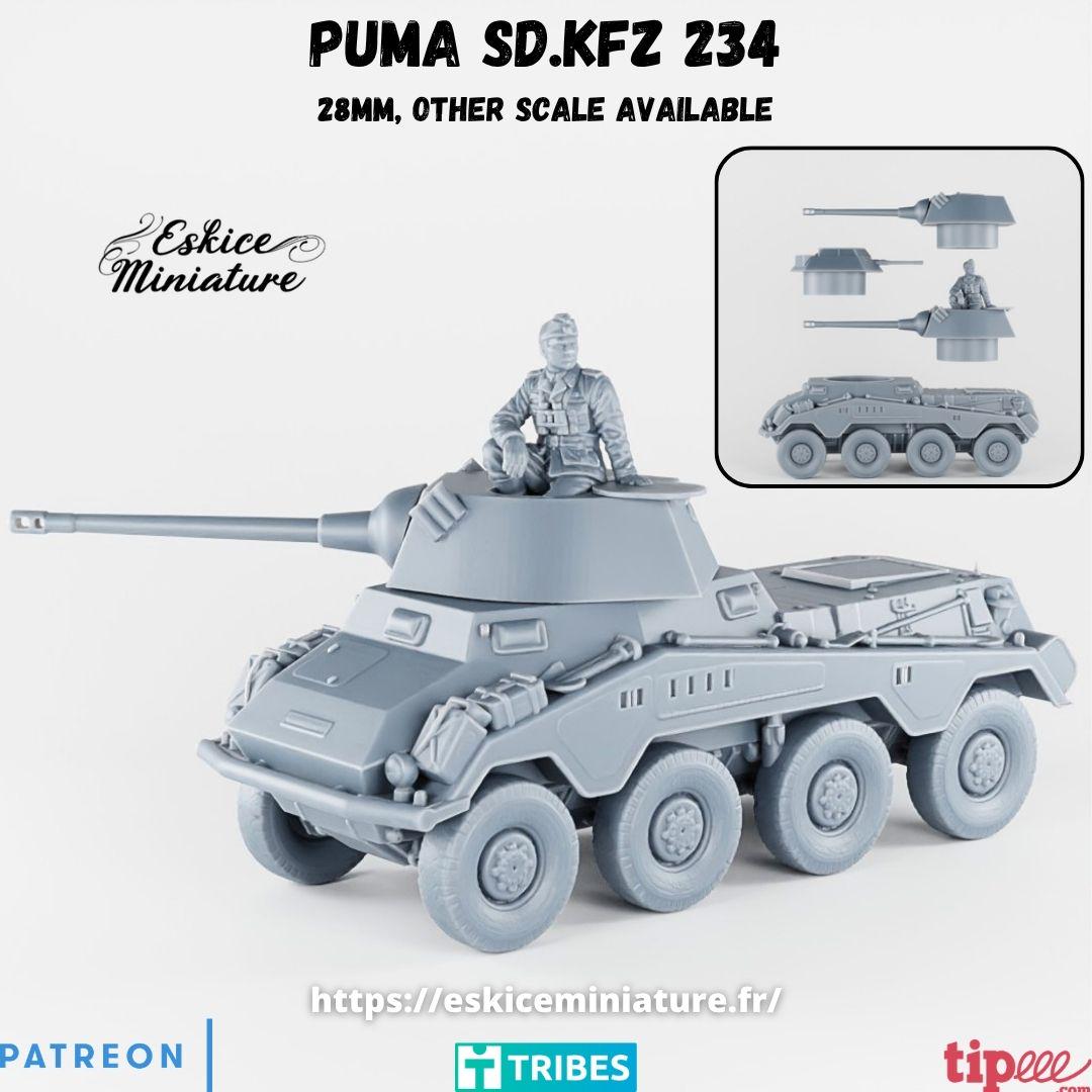 WWII German Sd.Kfz 234 Puma Various Scales Historical Wargaming