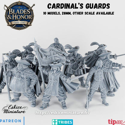 French Cardinal's Guards Set (10 models) Various Scales Historical Wargaming