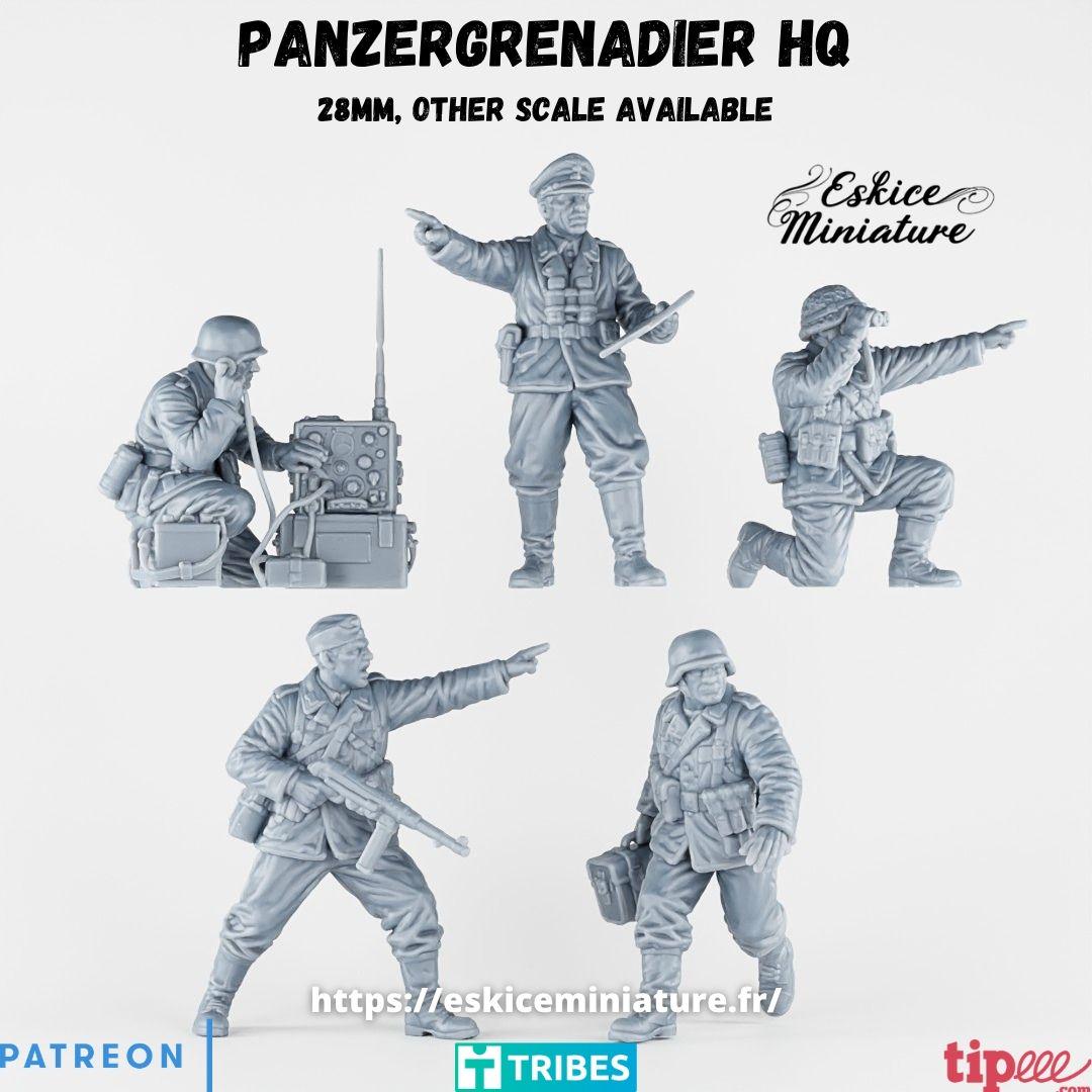 WWII Panzergrenadier HQ Set (5 models) Various Scales Historical Wargaming