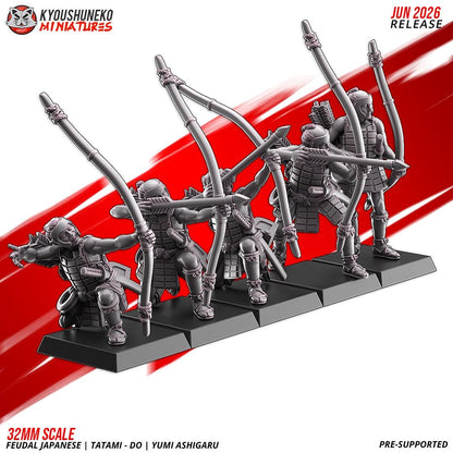 Feudal Japanese Late Sengoku Tatami-Do Ashigaru Archer Unit (10 models) Various Scales