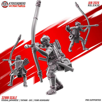 Feudal Japanese Late Sengoku Tatami-Do Ashigaru Archer Unit (10 models) Various Scales