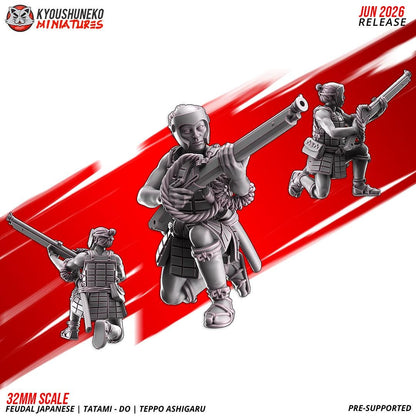 Feudal Japanese Late Sengoku Tatami-Do Ashigaru Musketmen Unit (10 models) Various Scales